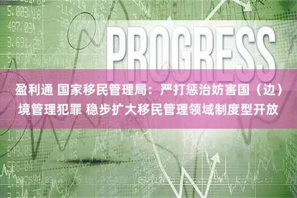 盈利通 国家移民管理局：严打惩治妨害国（边）境管理犯罪 稳步扩大移民管理领域制度型开放