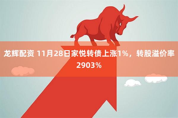 龙辉配资 11月28日家悦转债上涨1%，转股溢价率2903%