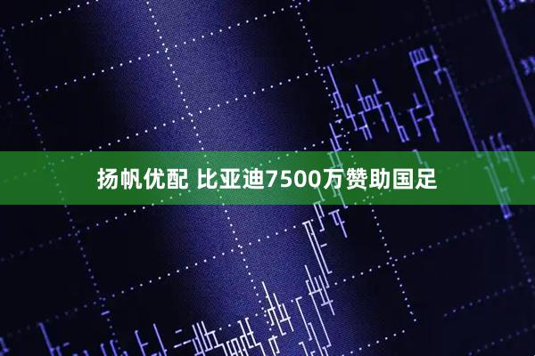 扬帆优配 比亚迪7500万赞助国足